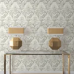 Candice Olson Velvet Crush Damask wallpaper, color Soft Neutral & Pearl, SKU DF3333