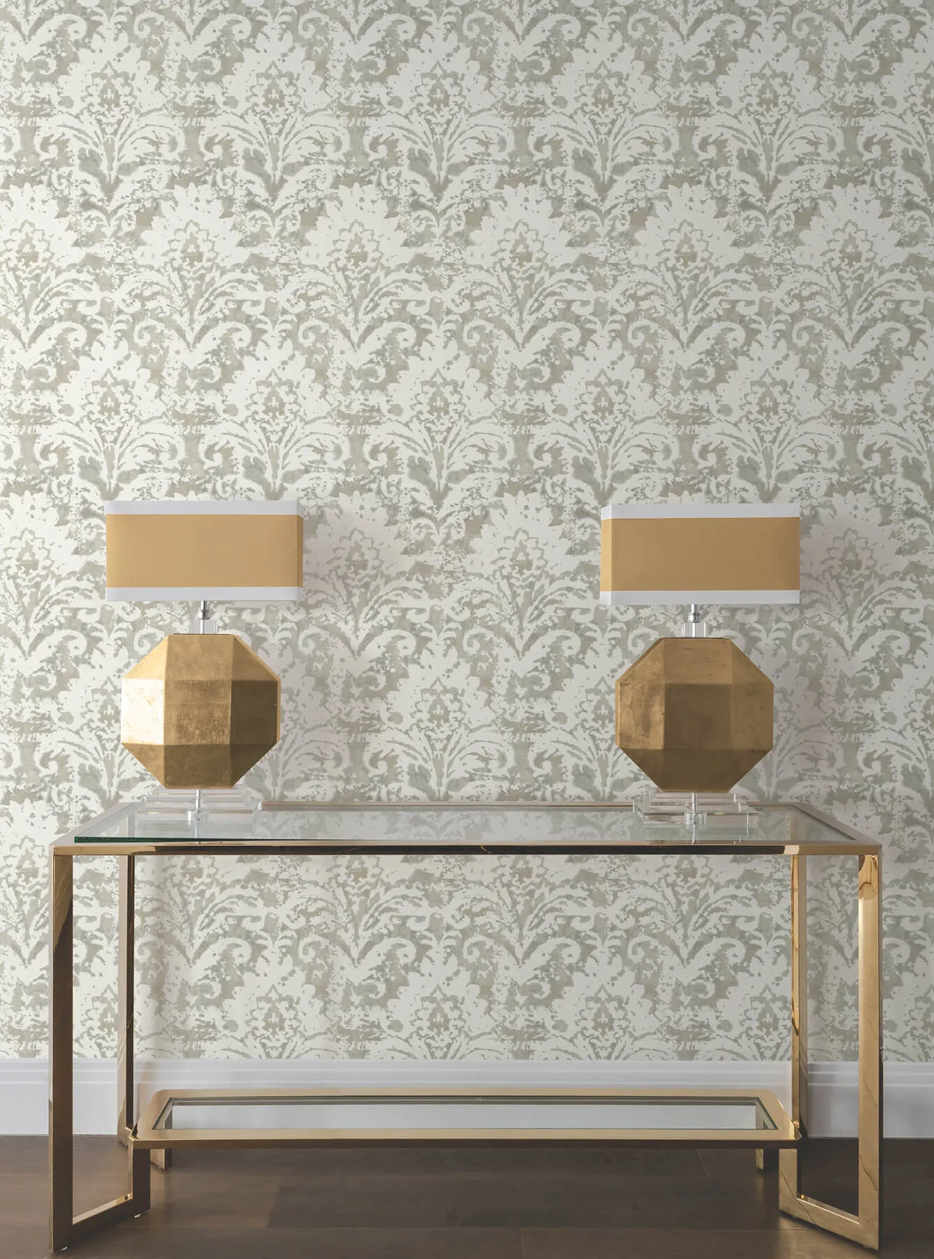 Candice Olson Velvet Crush Damask wallpaper, color Soft Neutral & Pearl, SKU DF3333
