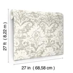 Candice Olson Velvet Crush Damask wallpaper, color Soft Neutral & Pearl, SKU DF3333