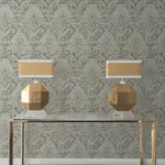 Candice Olson Velvet Crush Damask wallpaper, color Taupe & Gold, SKU DF3331