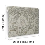 Candice Olson Velvet Crush Damask wallpaper, color Taupe & Gold, SKU DF3331