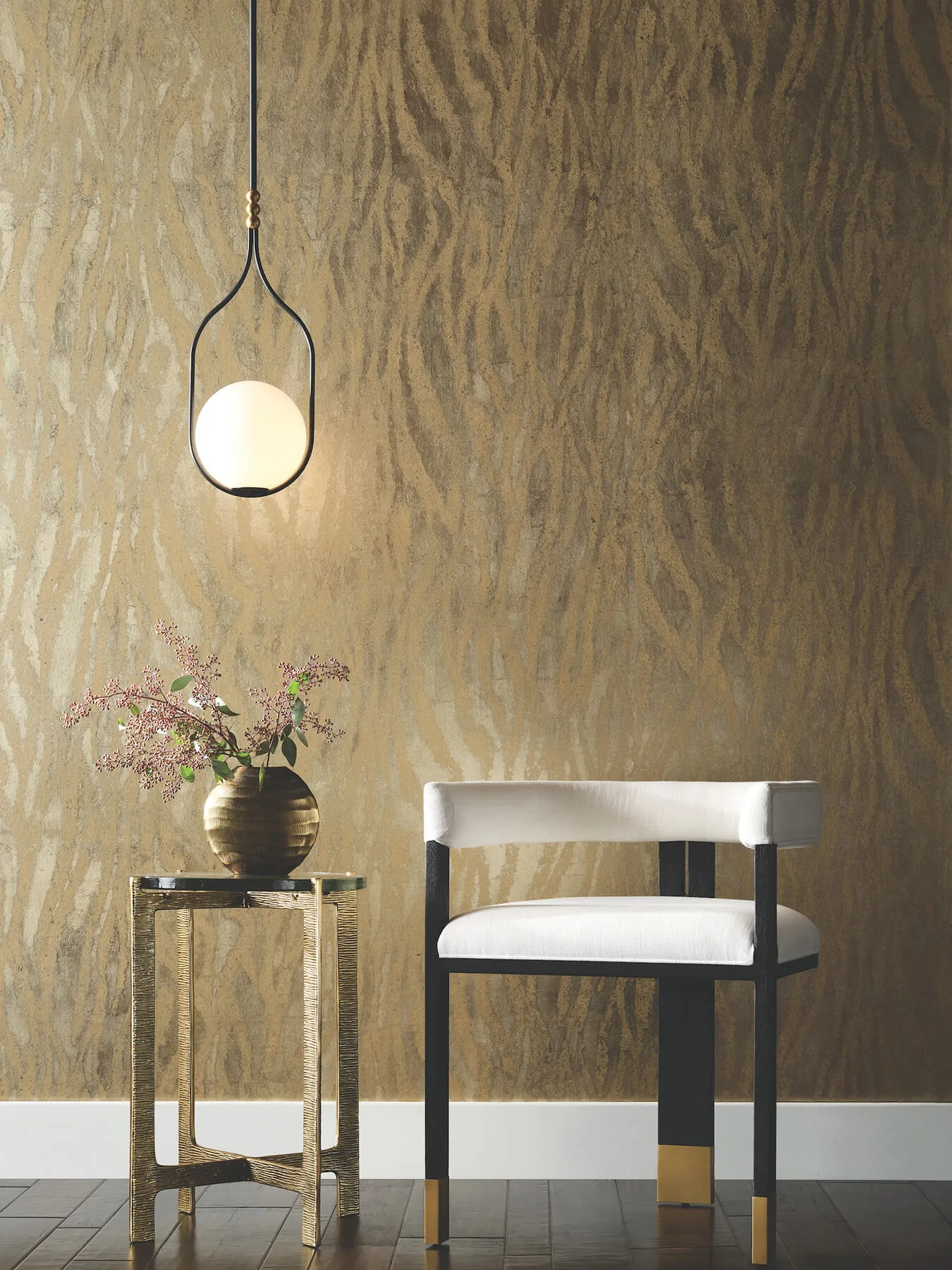 Candice Olson Zebra Chic wallpaper, color Antique Gold, SKU DF3391