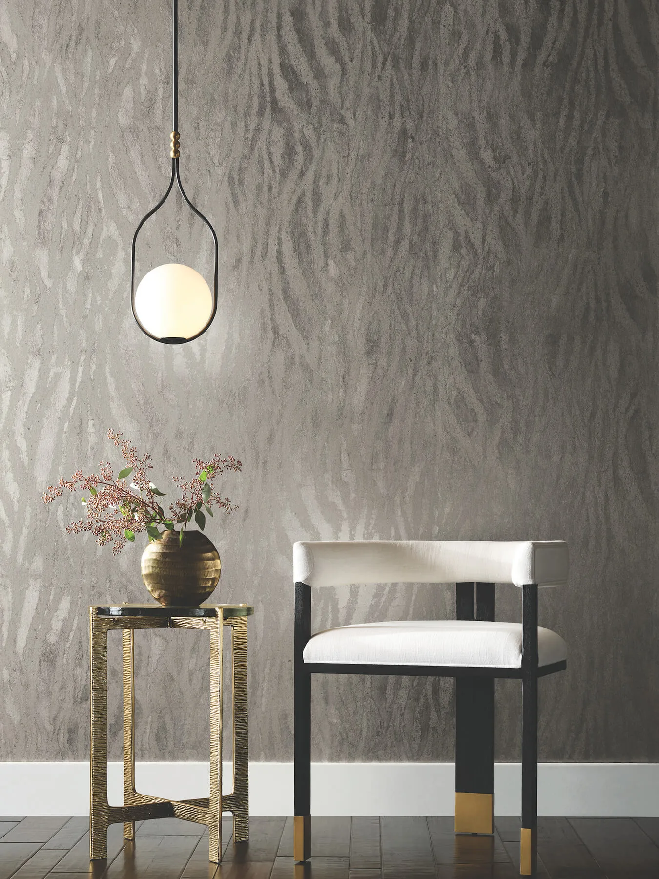Candice Olson Zebra Chic wallpaper, color Silver, SKU DF3392