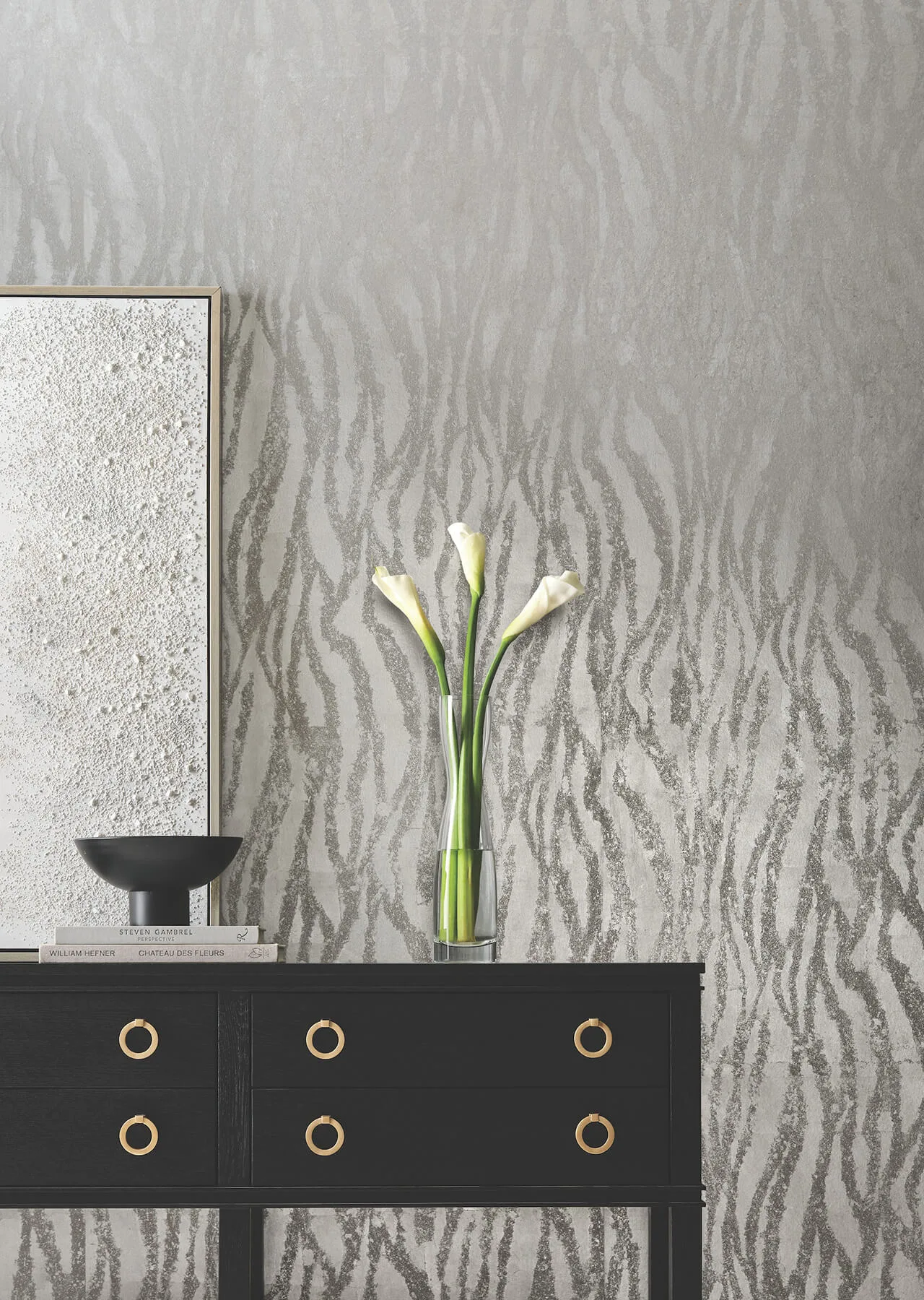 Candice Olson Zebra Chic - Silver Wallpaper | Buy Online Candice Olson Zebra Chic wallpaper, color Silver, SKU DF3392