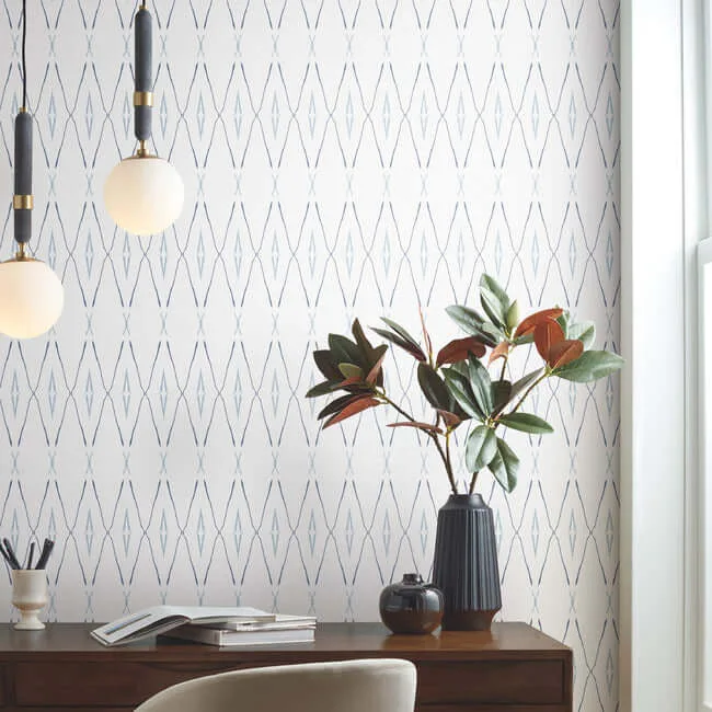 Carol Benson-Cobb Artifact Silhouettes wallpaper, color Indigo, SKU CC1284