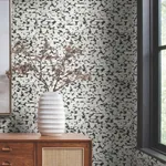 Carol Benson-Cobb Capiz Offering wallpaper, color Black & White, SKU CC1201