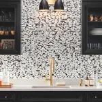 Carol Benson-Cobb Capiz Offering wallpaper, color Black & White, SKU CC1201