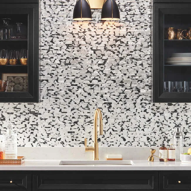 Carol Benson-Cobb Capiz Offering wallpaper, color Black & White, SKU CC1201