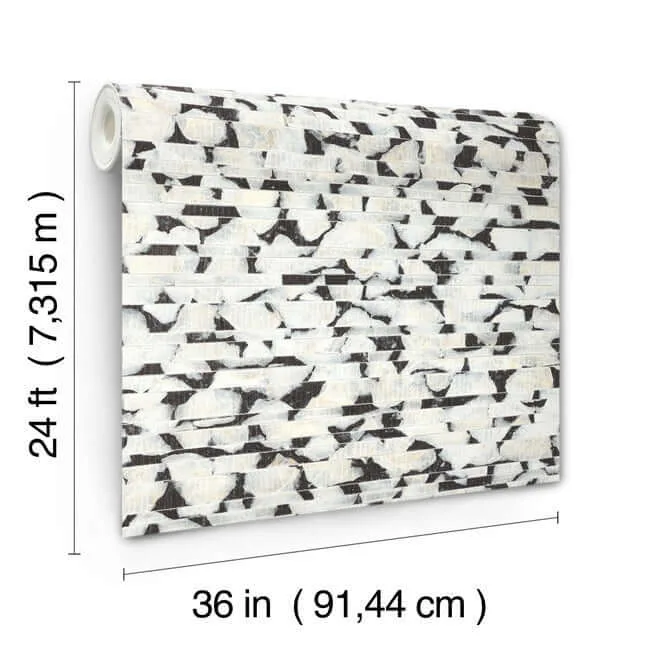 Carol Benson-Cobb Capiz Offering wallpaper, color Black & White, SKU CC1201