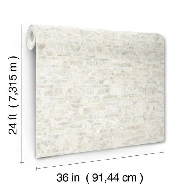Carol Benson-Cobb Capiz Offering - White Pearl Wallpaper | Buy Online Carol Benson-Cobb Capiz Offering wallpaper, color White Pearl, SKU CC1202