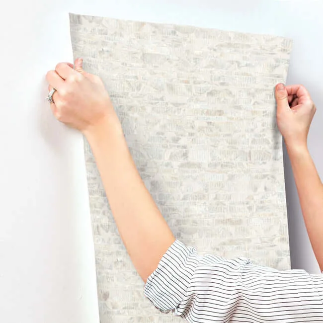 Carol Benson-Cobb Capiz Offering - White Pearl Wallpaper | Buy Online Carol Benson-Cobb Capiz Offering wallpaper, color White Pearl, SKU CC1202