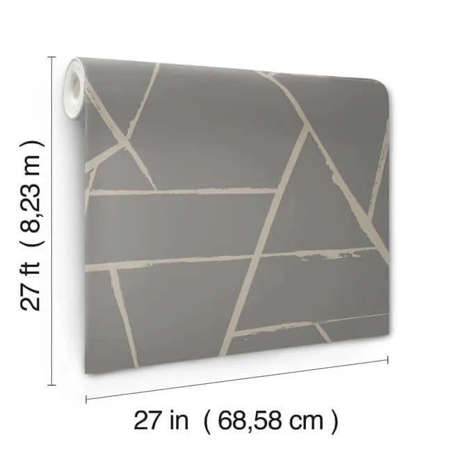 Carol Benson-Cobb Intersect - Grey Metallic Wallpaper | Buy Online Carol Benson-Cobb Intersect wallpaper, color Grey Metallic, SKU CC1292