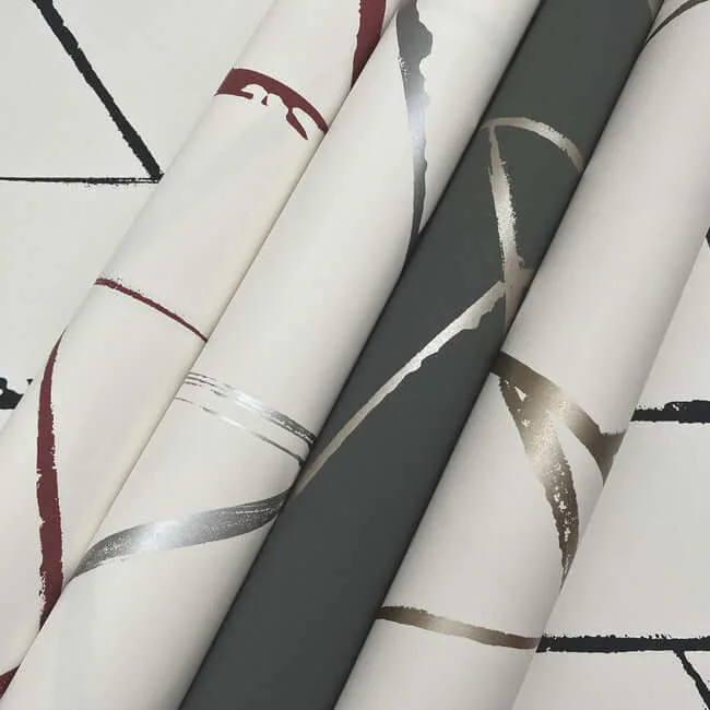 Carol Benson-Cobb Intersect - Grey Metallic Wallpaper | Buy Online Carol Benson-Cobb Intersect wallpaper, color Grey Metallic, SKU CC1292