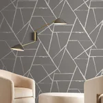 Carol Benson-Cobb Intersect - Grey Metallic Wallpaper | Buy Online Carol Benson-Cobb Intersect wallpaper, color Grey Metallic, SKU CC1292