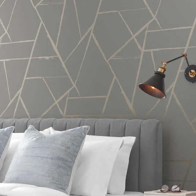 Carol Benson-Cobb Intersect - Grey Metallic Wallpaper | Buy Online Carol Benson-Cobb Intersect wallpaper, color Grey Metallic, SKU CC1292
