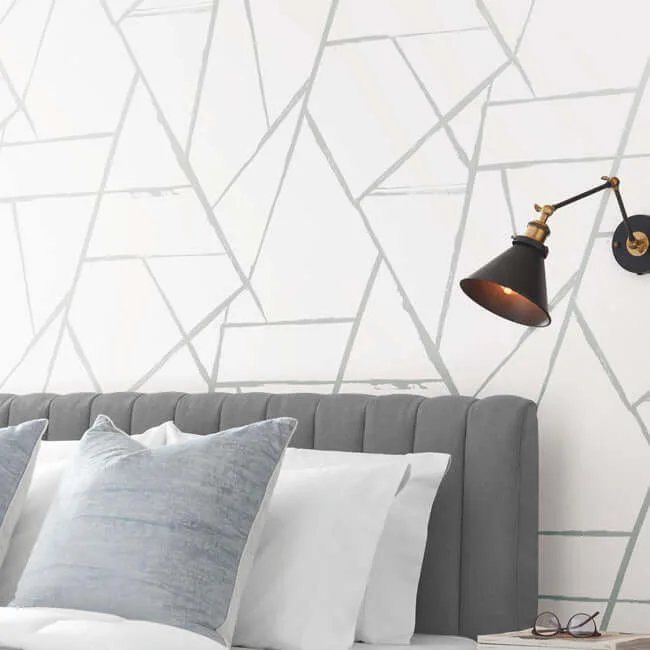 Carol Benson-Cobb Intersect wallpaper, color Silver Metallic, SKU CC1296