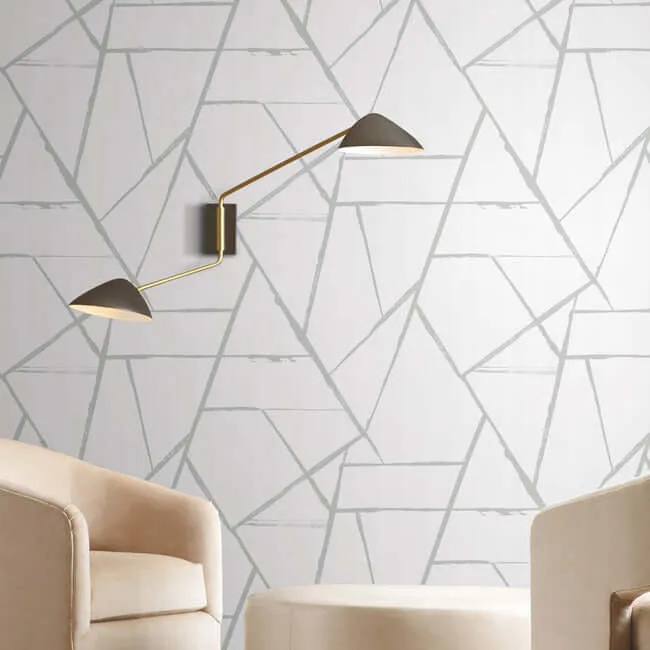 Carol Benson-Cobb Intersect wallpaper, color Silver Metallic, SKU CC1296