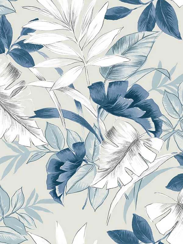 Casa Mia RM22402 Tropical Leaves Peel and Stick Wallpaper swatch