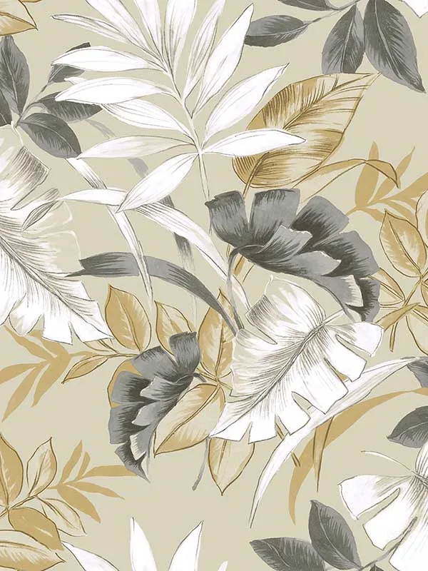 Casa Mia RM22406 Tropical Leaves Peel and Stick Wallpaper swatch