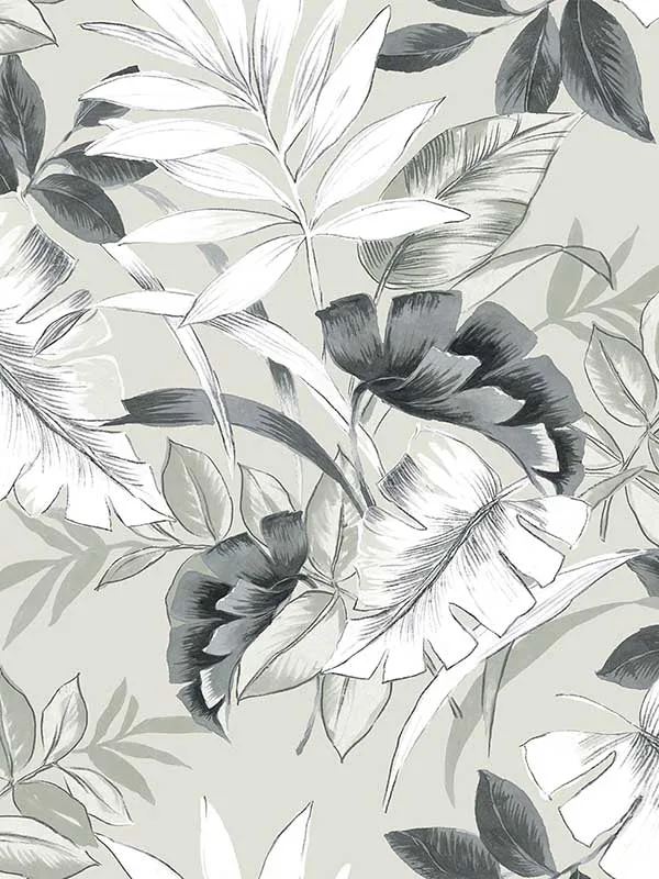 Casa Mia RM22408 Tropical Leaves Peel and Stick Wallpaper swatch