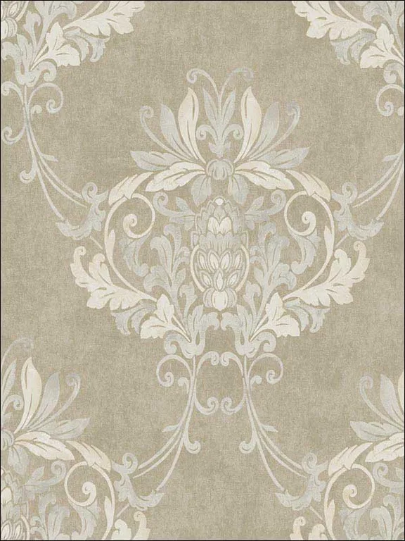 Casa Mia RM30007 Faux Antique Damask Wallpaper swatch