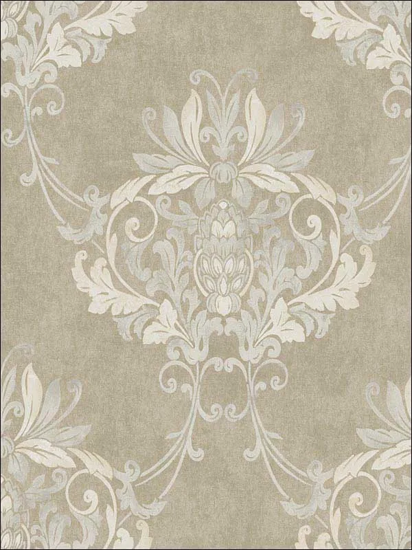 Casa Mia RM30007 Faux Antique Damask Wallpaper swatch