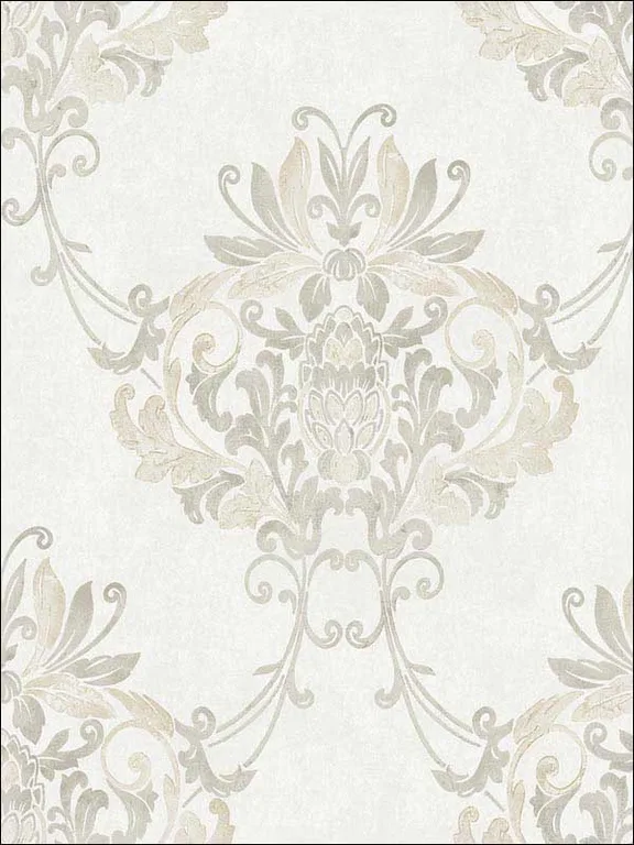 Casa Mia RM30008 Faux Antique Damask Wallpaper swatch