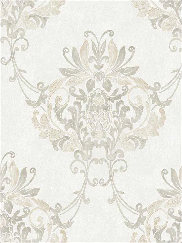 Casa Mia RM30008 Faux Antique Damask Wallpaper swatch