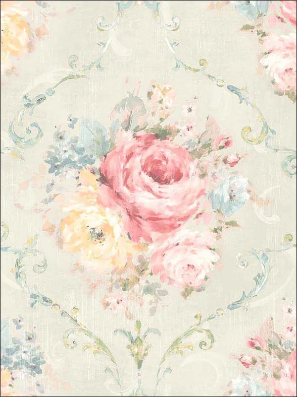 Casa Mia RM50512 Classic Flora Cameo Wallpaper swatch