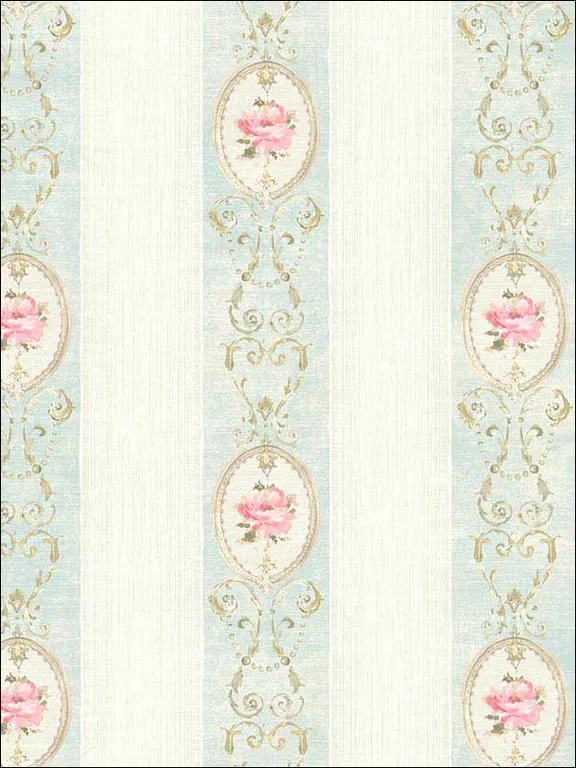 Casa Mia RM50902 Floral Stripes Wallpaper swatch
