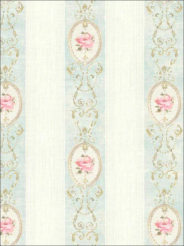 Casa Mia RM50902 Floral Stripes Wallpaper swatch
