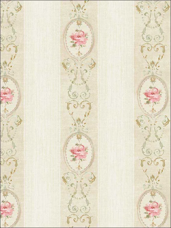 Casa Mia RM50905 Floral Stripes Wallpaper swatch