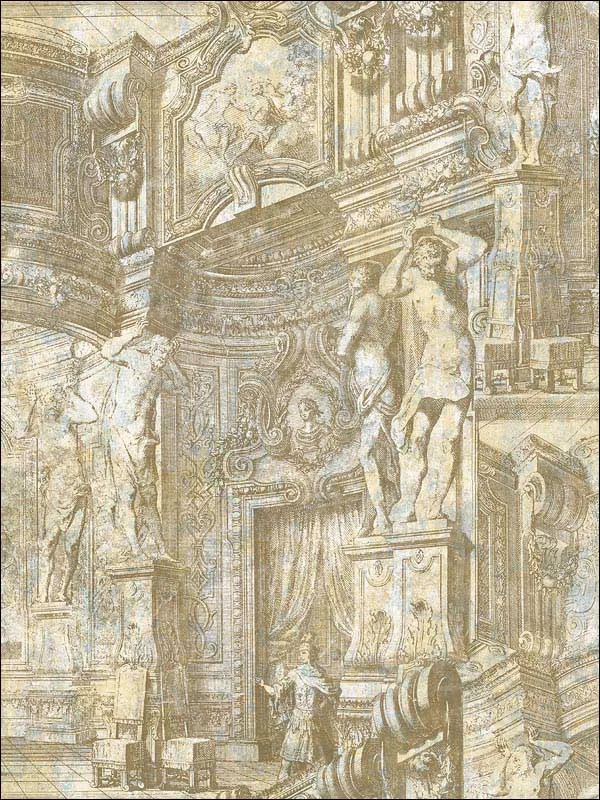 Casa Mia RM60102 Antique Monument Wallpaper swatch