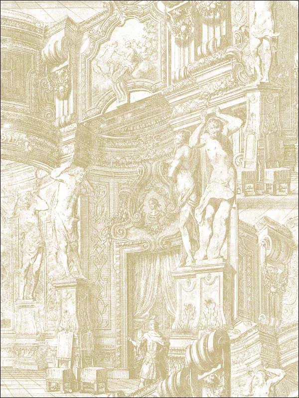 Casa Mia RM60109 Antique Monument Wallpaper swatch