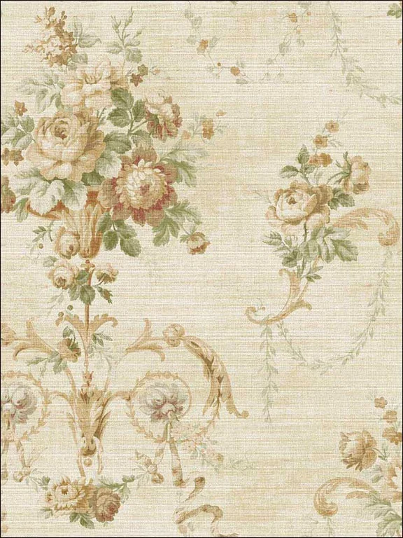 Casa Mia RM61201 English Floral Cameo Wallpaper swatch