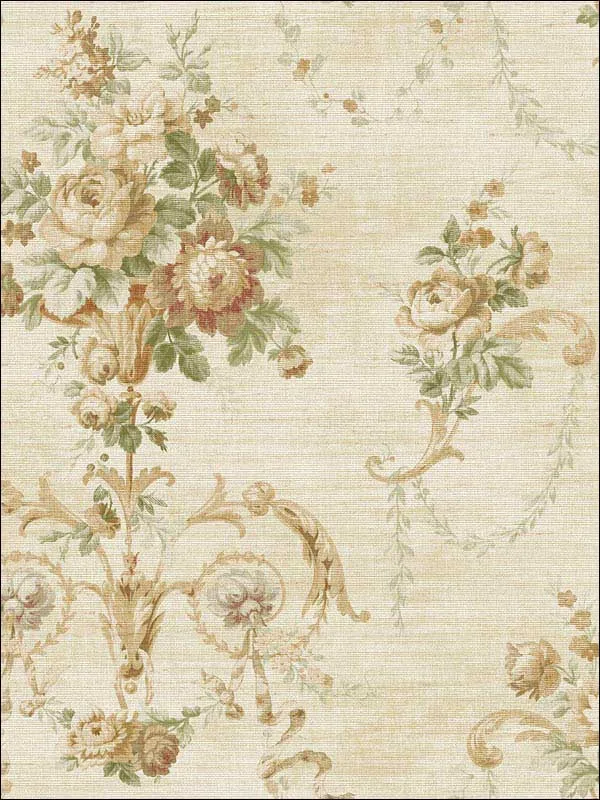 Casa Mia RM61201 English Floral Cameo Wallpaper swatch