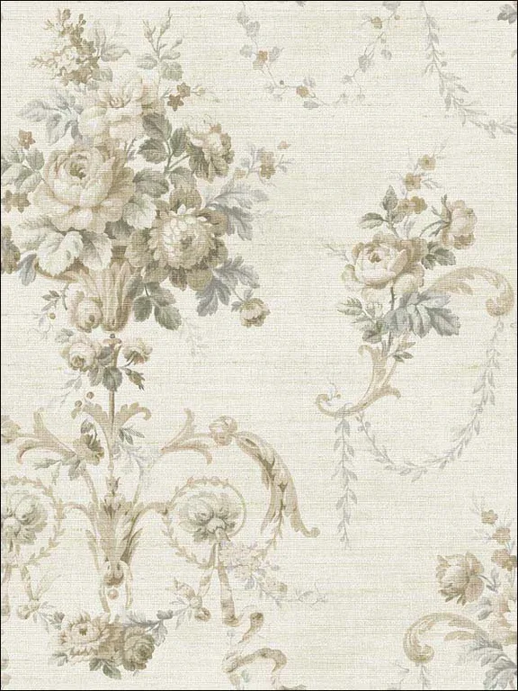 Casa Mia RM61208 English Floral Cameo Wallpaper swatch
