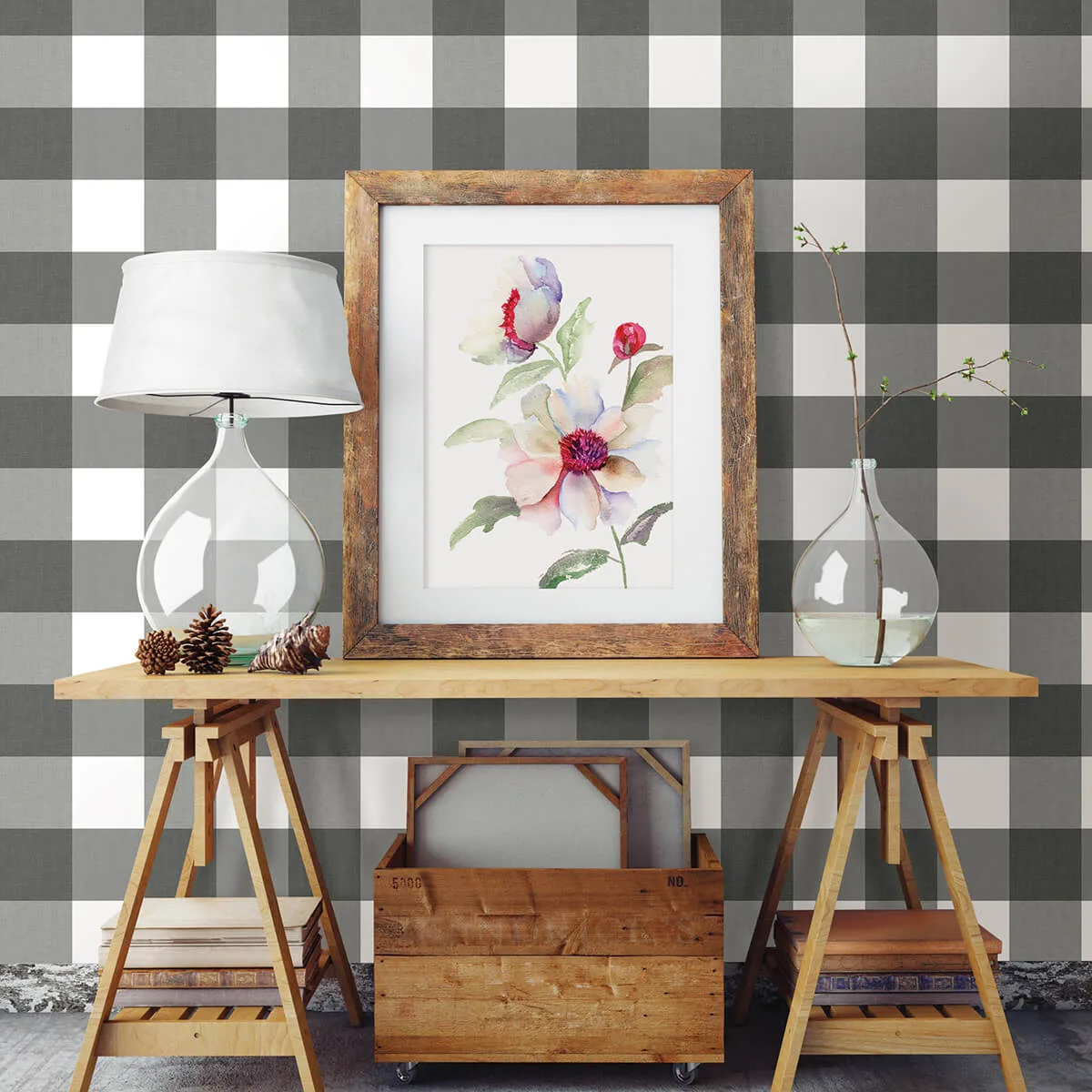 Chesapeake Amos wallpaper, color Charcoal, SKU 3123-12532