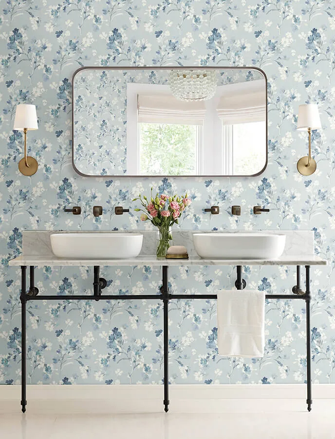 Chesapeake Azalea - Light Blue Wallpaper | Buy Online Chesapeake Azalea wallpaper, color Light Blue, SKU 4134-72526