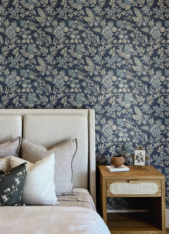 Chesapeake Begonia wallpaper, color Indigo, SKU 4148-27422