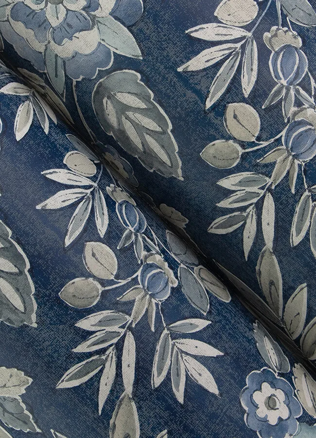 Chesapeake Begonia wallpaper, color Indigo, SKU 4148-27422
