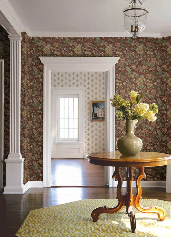 Chesapeake Begonia wallpaper, color Red, SKU 4148-27425