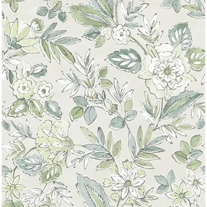 Chesapeake Begonia wallpaper, color Sea Green, SKU 4148-27424