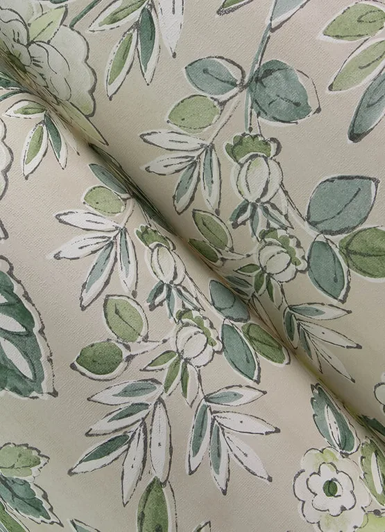 Chesapeake Begonia wallpaper, color Sea Green, SKU 4148-27424