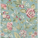 Chesapeake Begonia wallpaper, color Teal, SKU 4148-27423