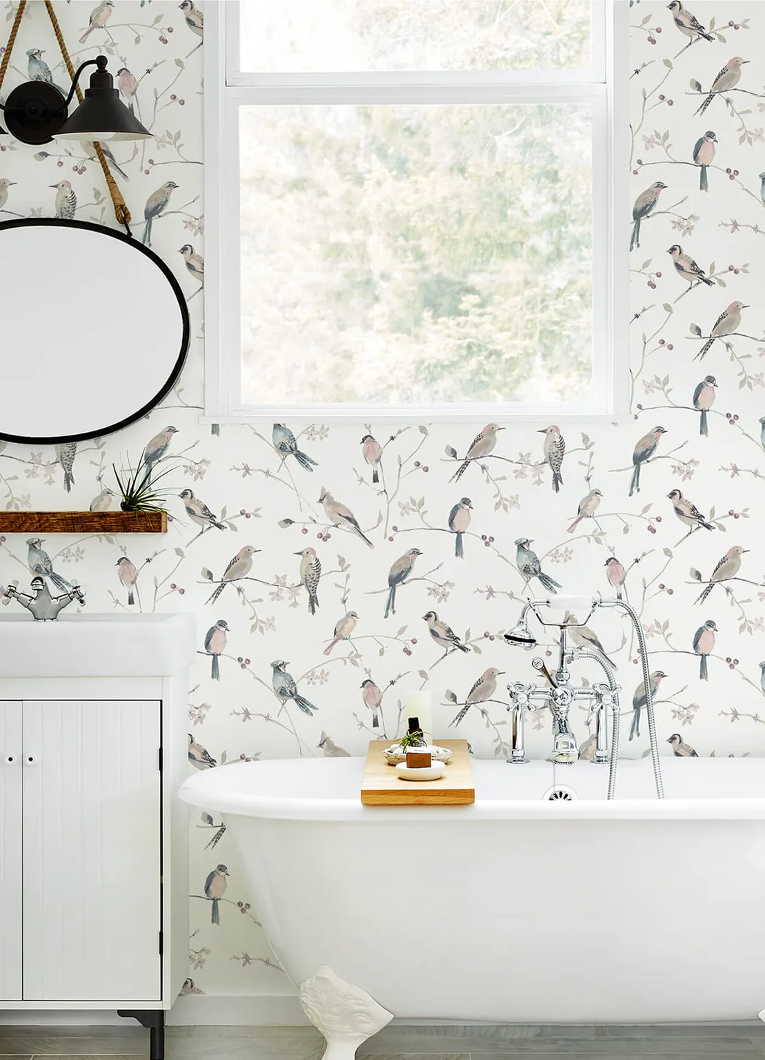 Chesapeake Birdsong wallpaper, color Mauve, SKU 3124-13854