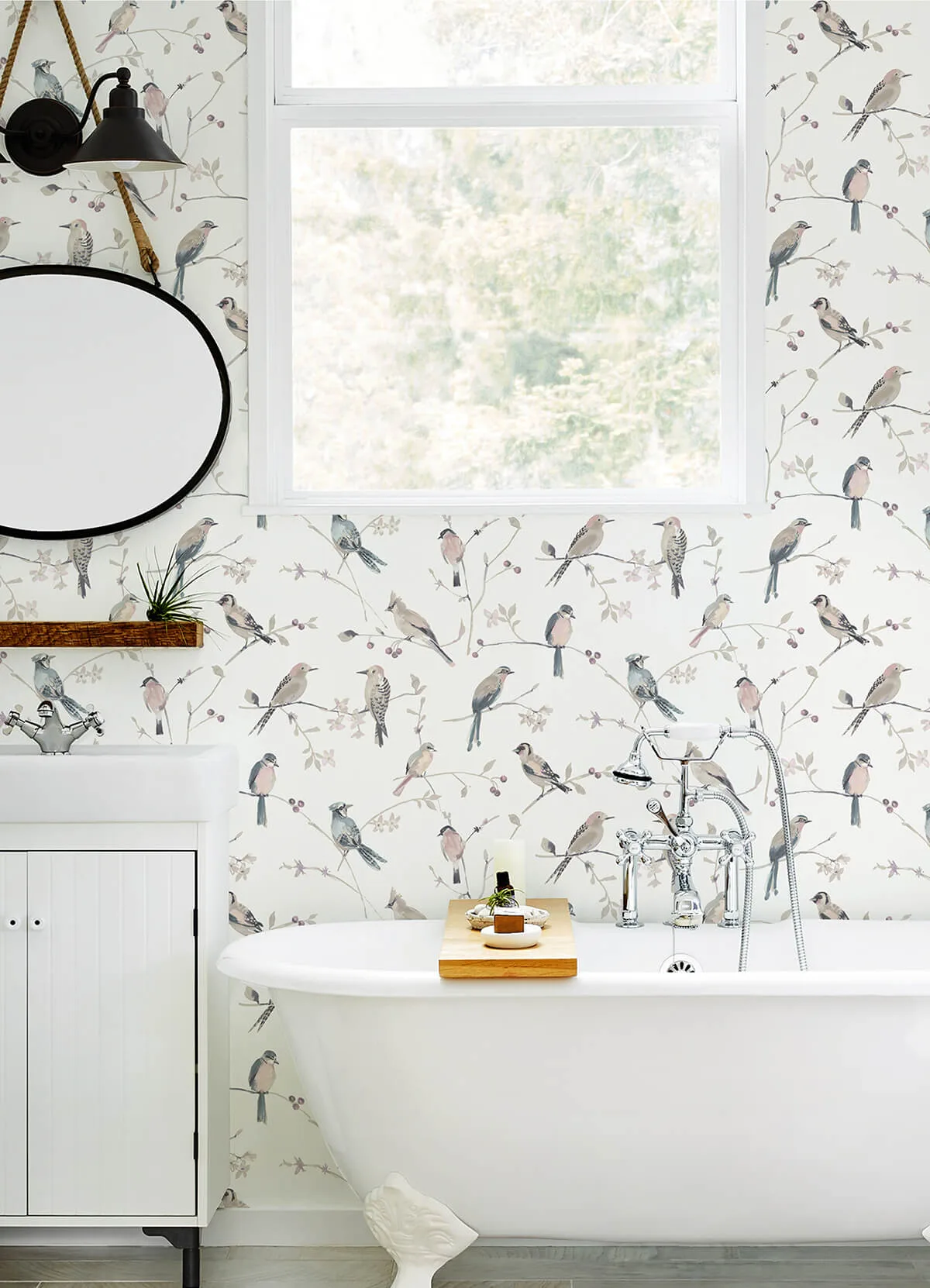 Chesapeake Birdsong wallpaper, color Mauve, SKU 3124-13854