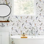 Chesapeake Birdsong wallpaper, color Orange, SKU 3124-13851