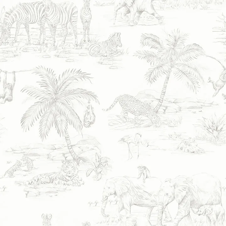 Chesapeake Boheme wallpaper, color Platinum, SKU 4060-347692
