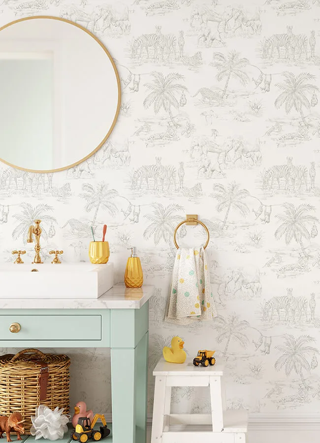 Chesapeake Boheme wallpaper, color Platinum, SKU 4060-347692